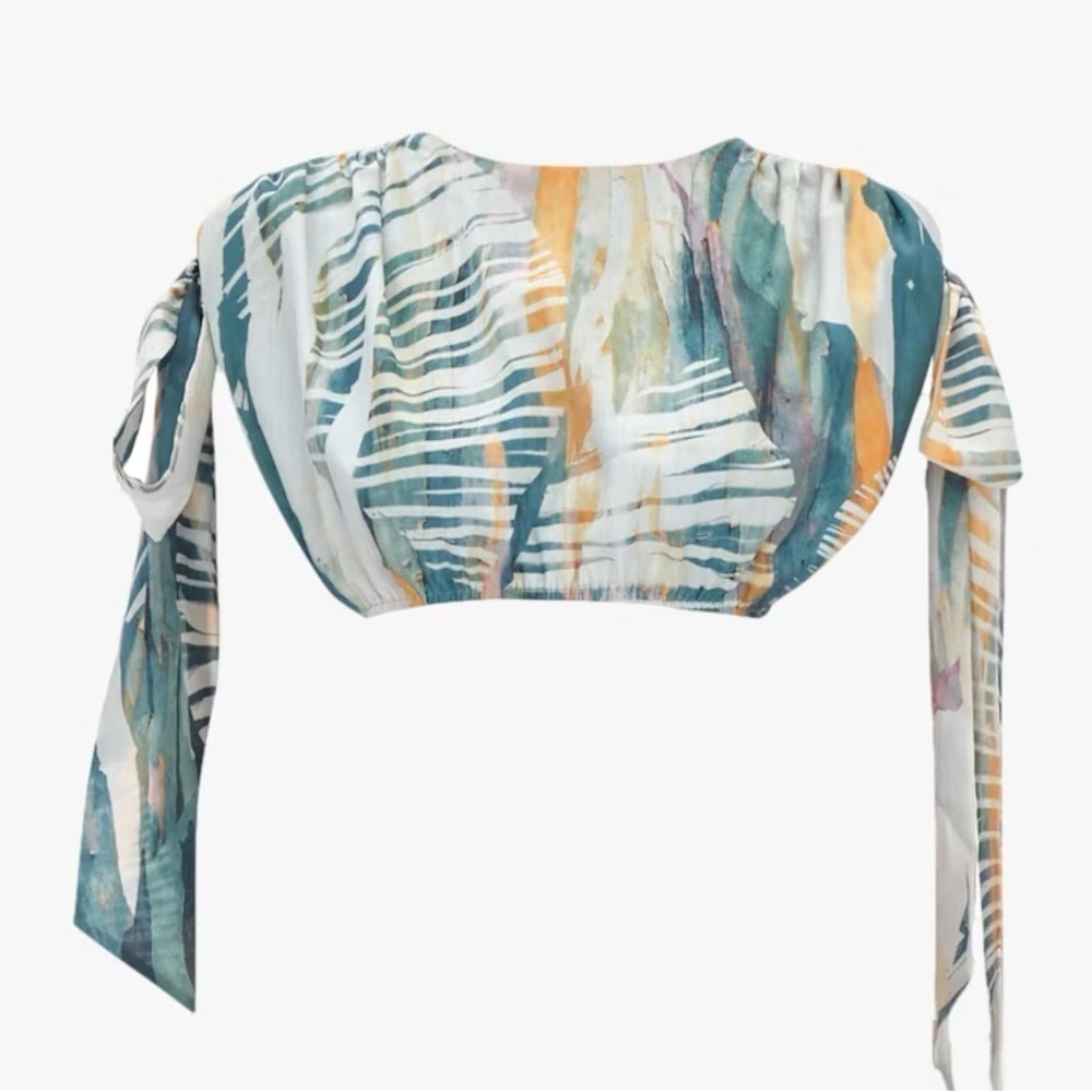 Andrea Iyamah - HALIMA ABSTRACT BARK CROPPED TOP ONLY - Picture 4 of 4